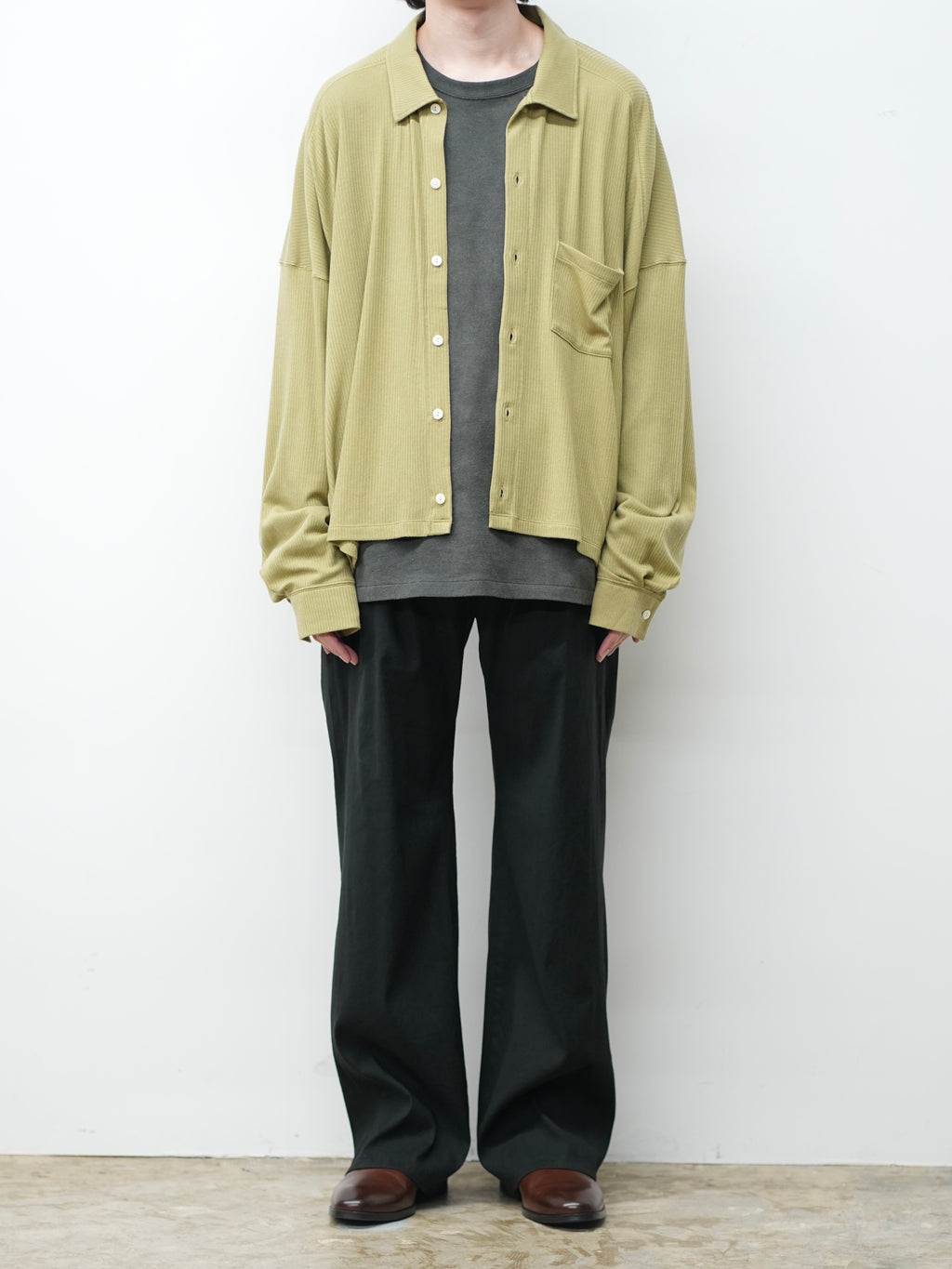 CAS/SIL KIMONO KNIT SHIRT(YELLOW)