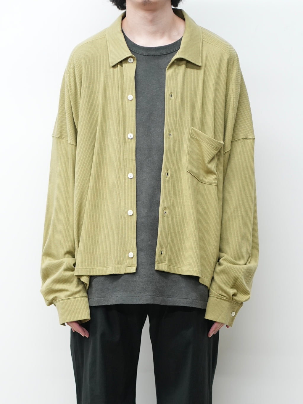 CAS/SIL KIMONO KNIT SHIRT(YELLOW)