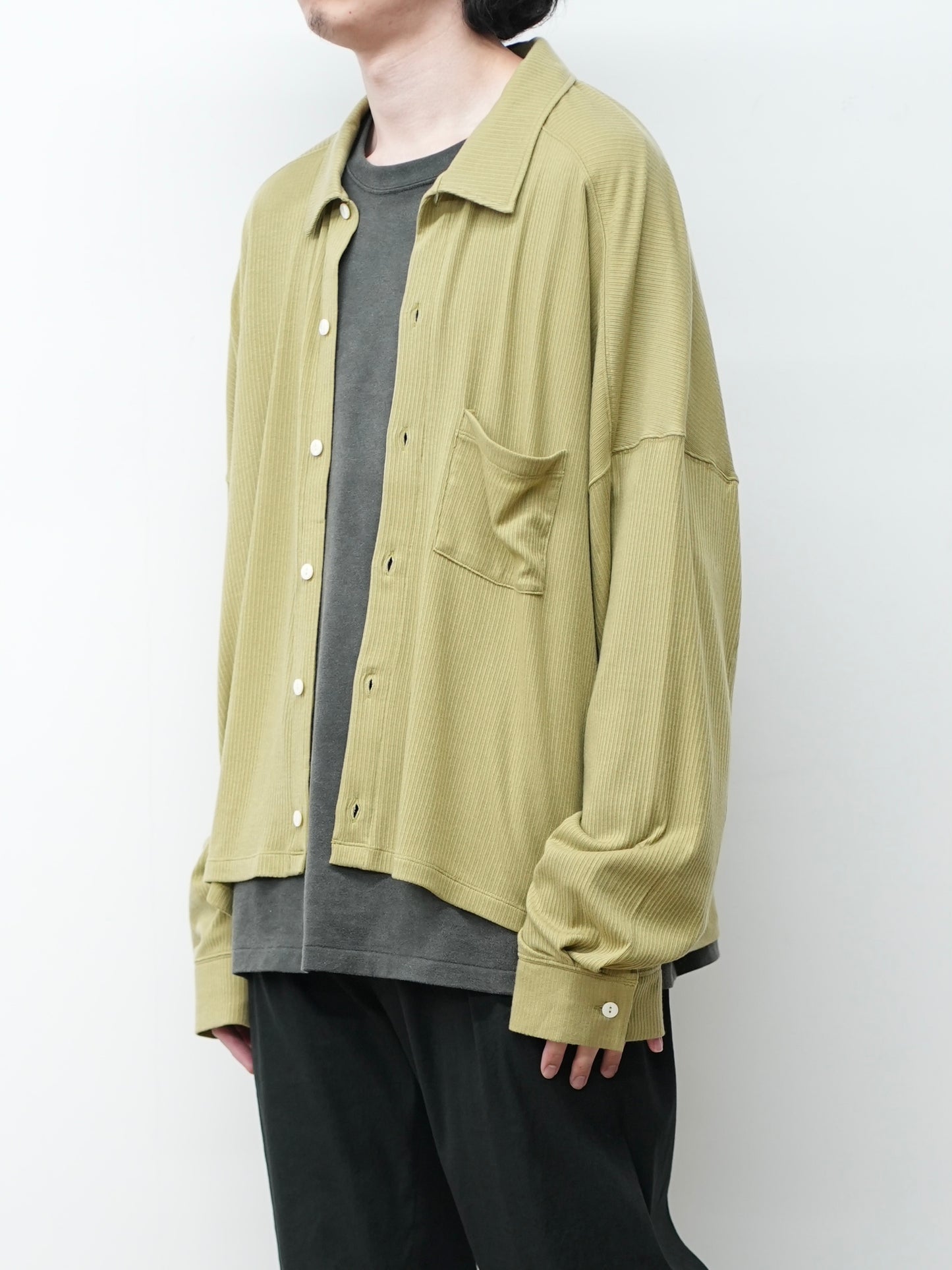 CAS/SIL KIMONO KNIT SHIRT(YELLOW)