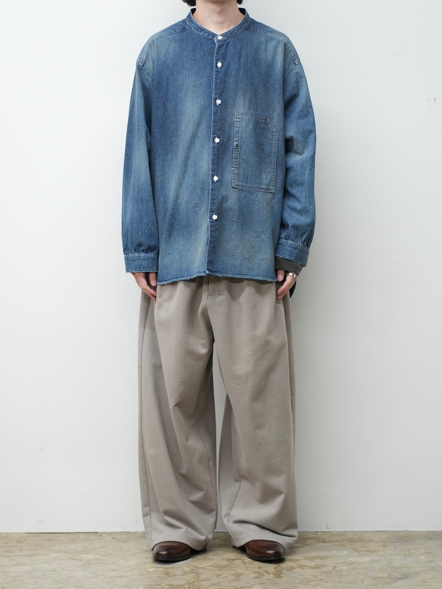 DENIM BAND COLLAR SHIRT(INDIGO)
