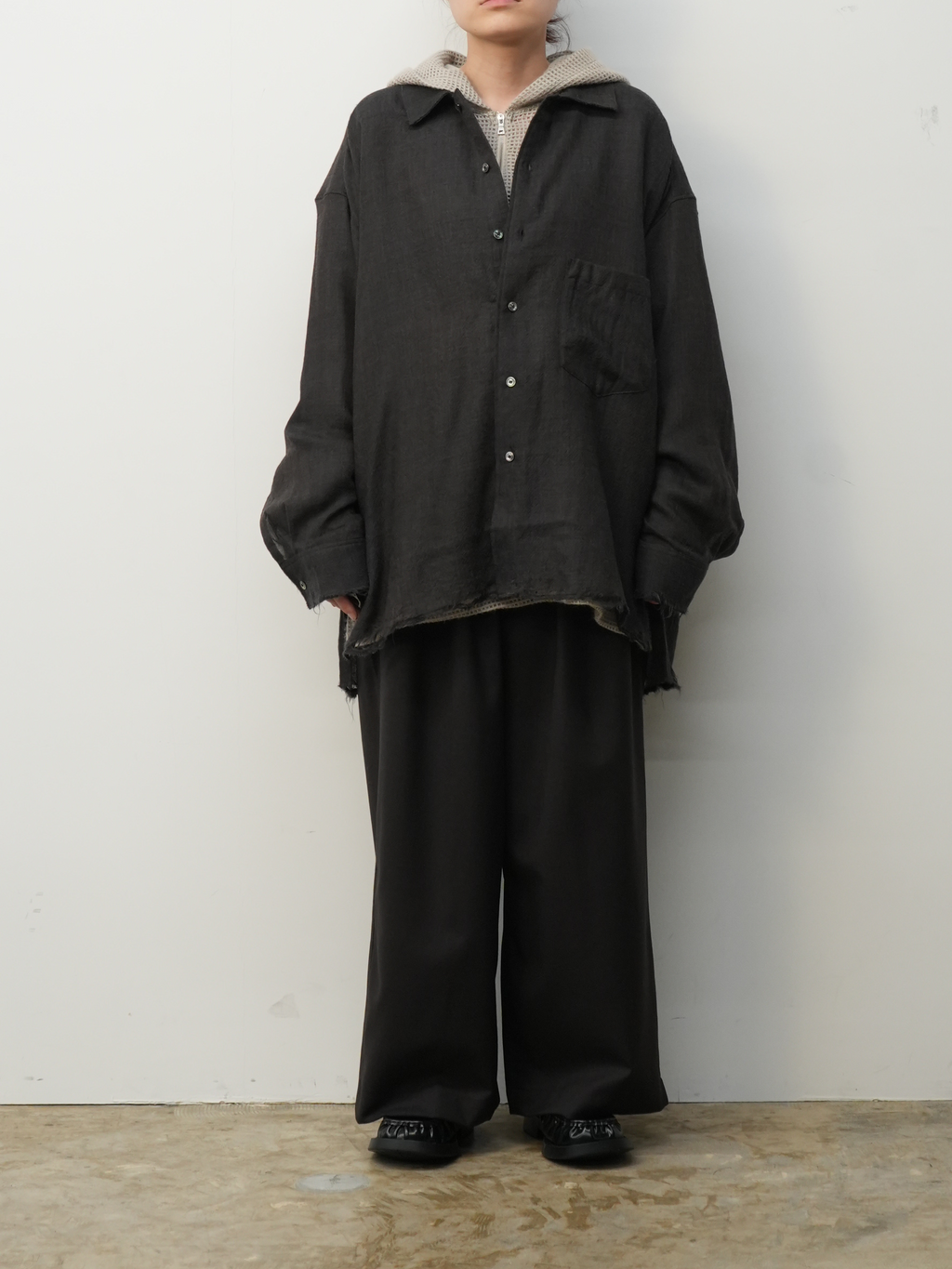 WOOL KERSEY SHIRT(BROWN) – ANCELLM