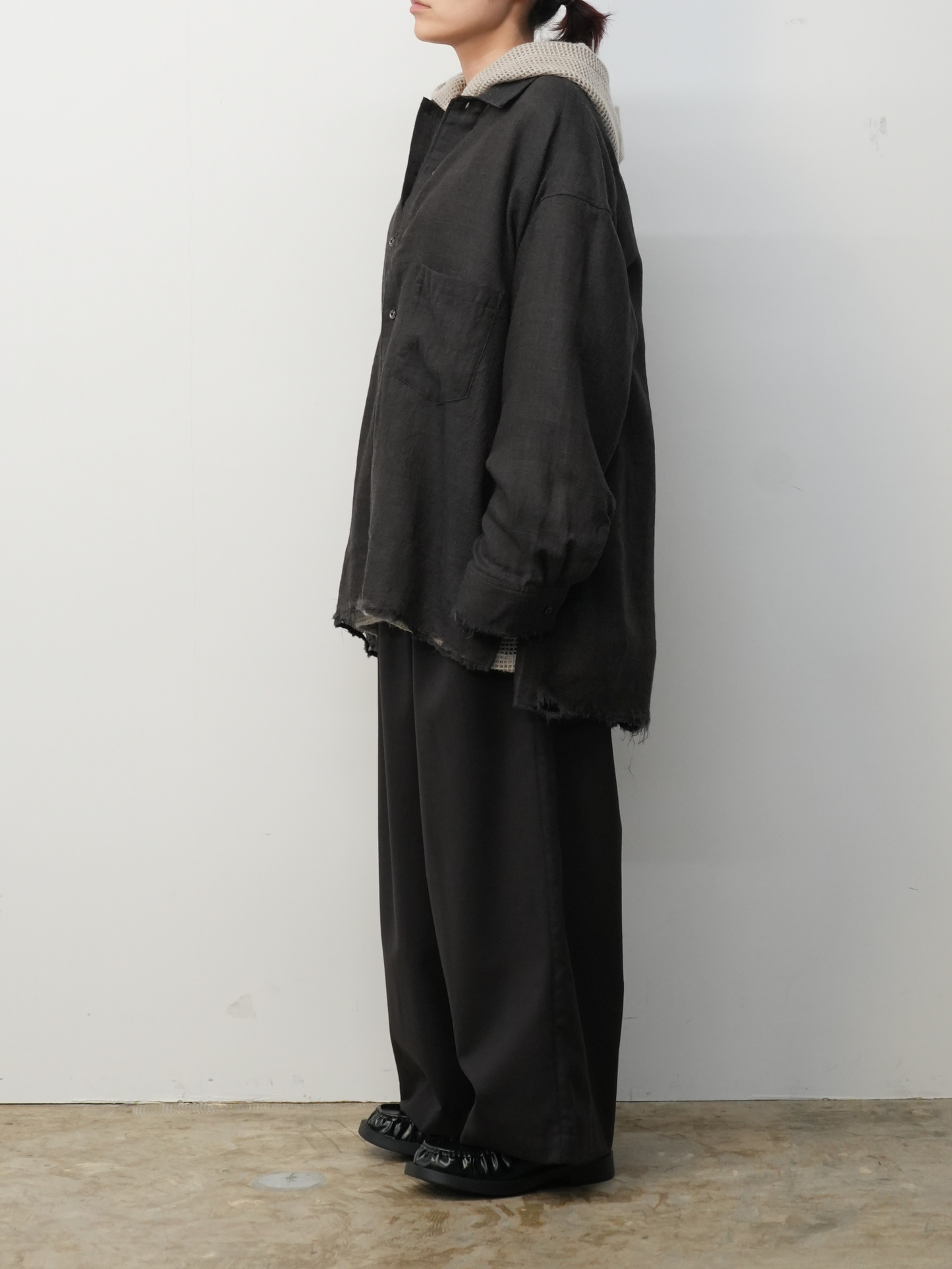 WOOL KERSEY SHIRT(BROWN)