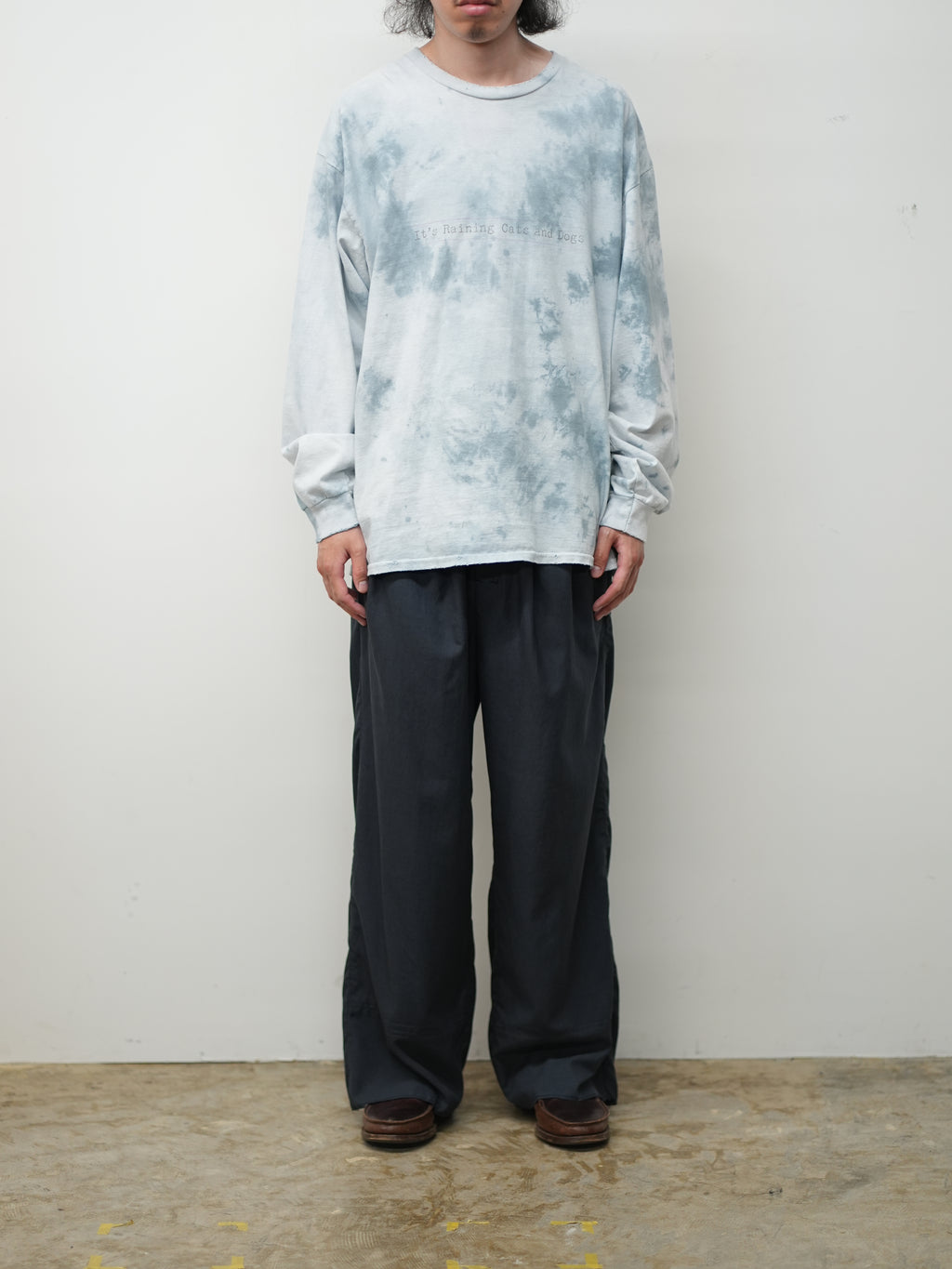 L/C TUCK EASY PANTS(NAVY)
