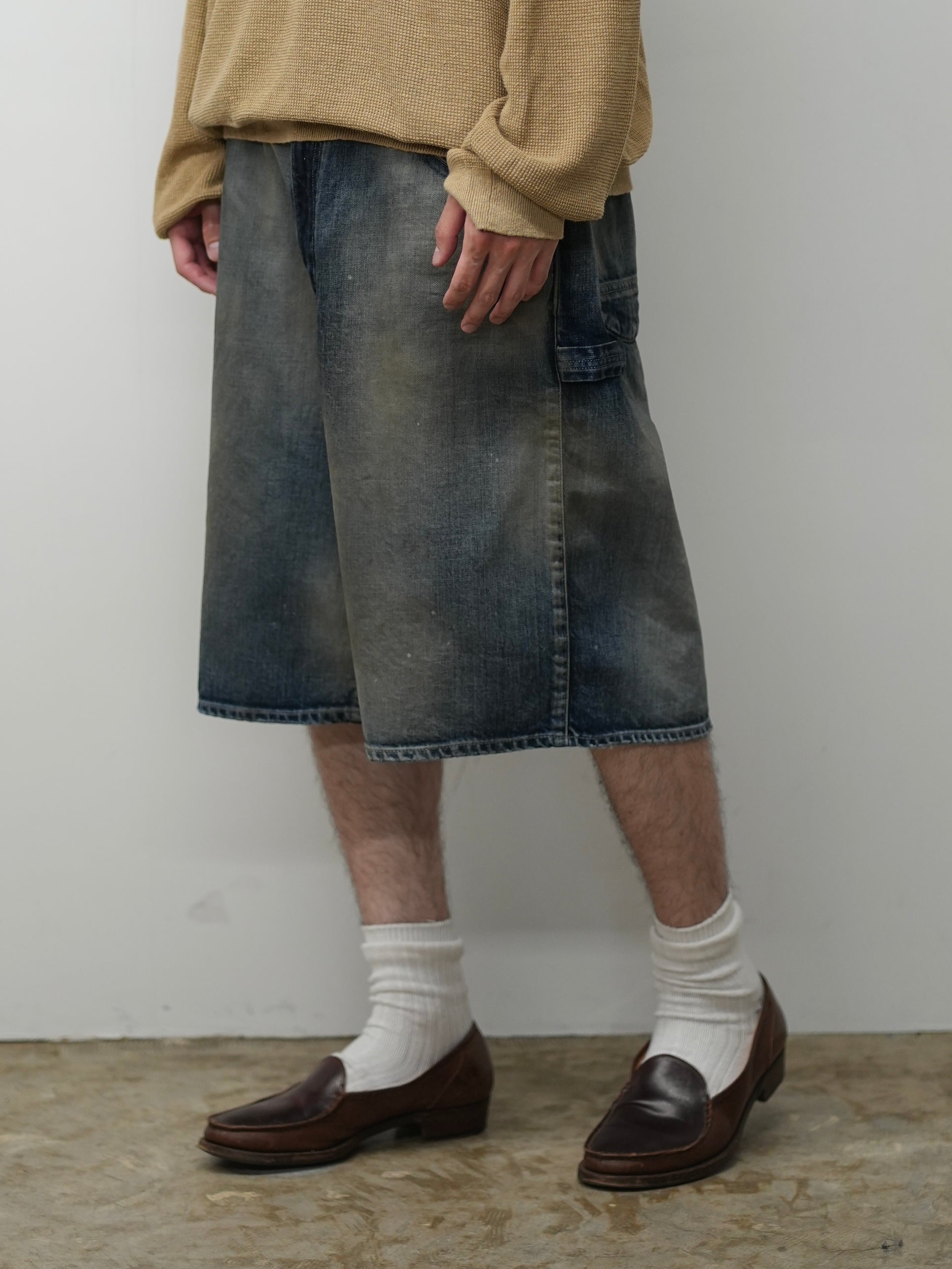 DENIM PAINTER SHORTS(INDIGO) – ANCELLM