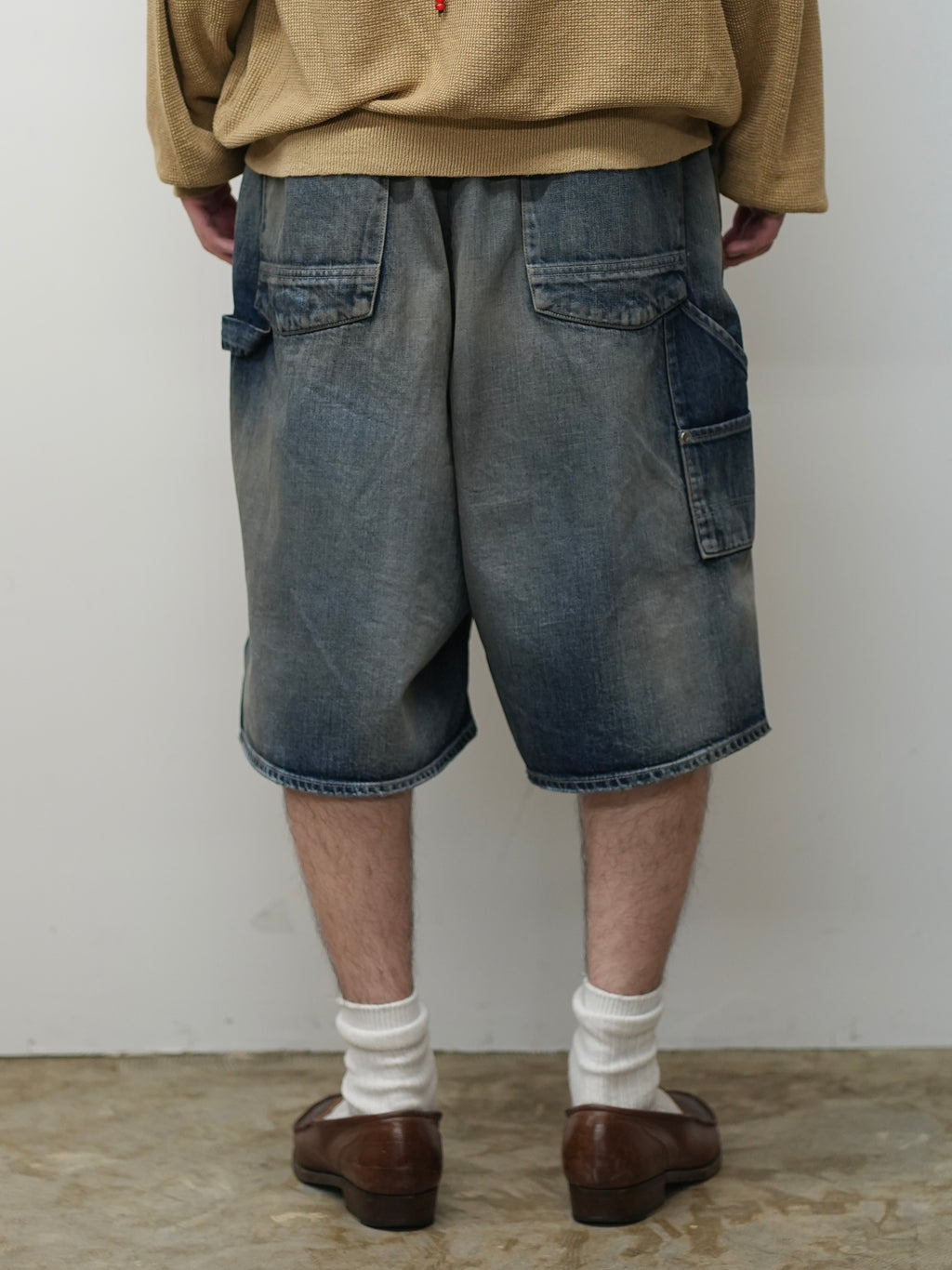 DENIM PAINTER SHORTS(INDIGO)