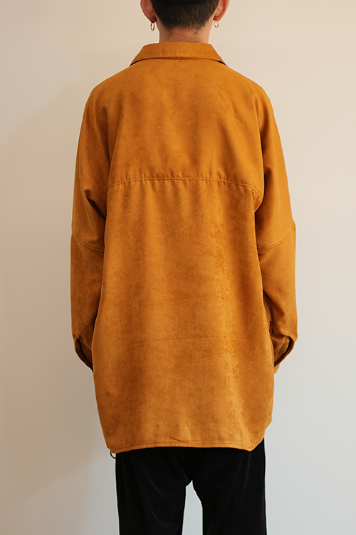 VEGAN LEATHER SKIPPER LONG LS ZIP SHIRT(YELLOW)