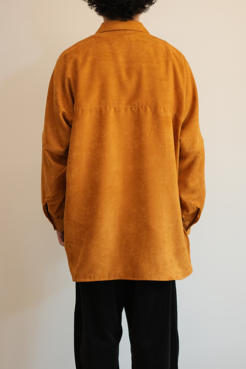 VEGAN LEATHER SKIPPER LONG LS ZIP SHIRT(YELLOW)