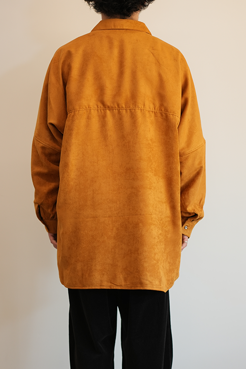 VEGAN LEATHER SKIPPER LONG LS ZIP SHIRT(YELLOW)