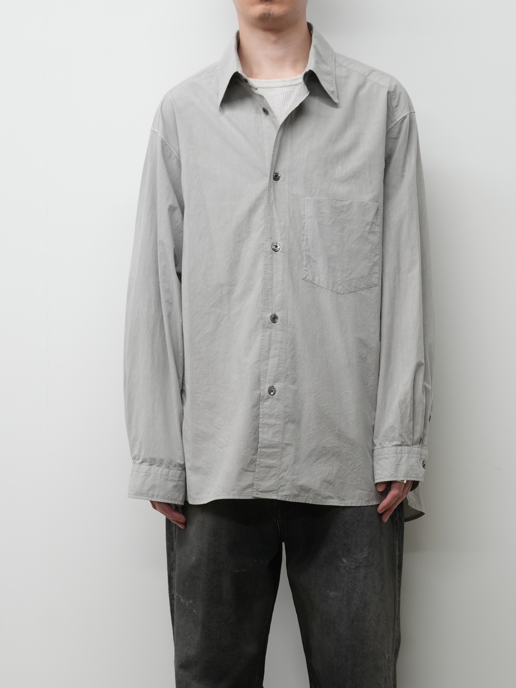 DYED SHRINK OVER SHIRT(BLACK) – ANCELLM DYED SHRINK OVER SHIRT(BLACK) – ANCELLM
