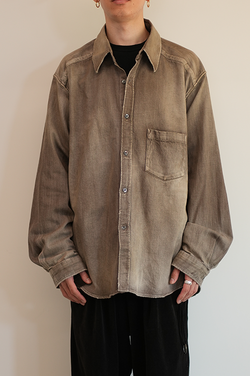 DRESS DENIM SHIRT(BROWN)