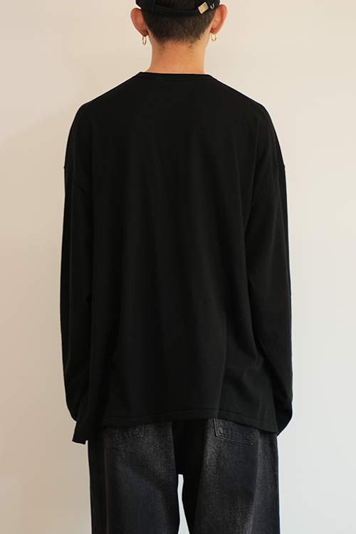 C/R OVER CREWNECK LS T-SHIRT(BLACK)