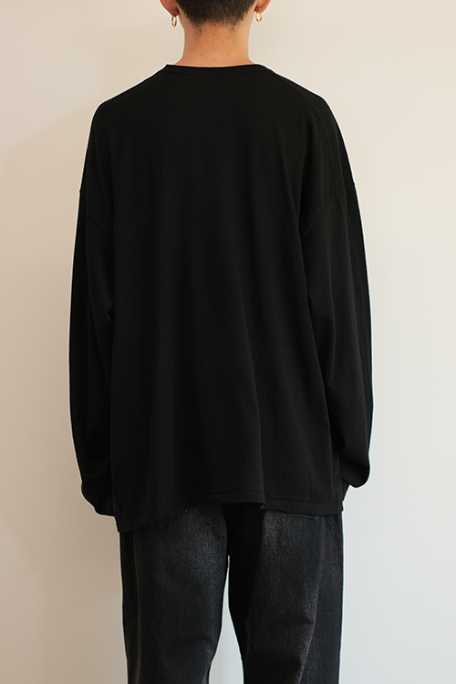 C/R OVER CREWNECK LS T-SHIRT(BLACK)