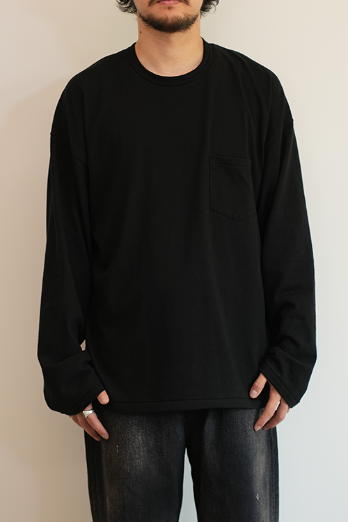 C/R OVER CREWNECK LS T-SHIRT(BLACK)