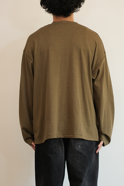 C/R OVER CREWNECK LS T-SHIRT(OLIVE)