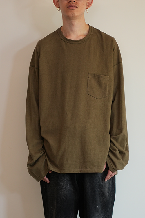 C/R OVER CREWNECK LS T-SHIRT(OLIVE)