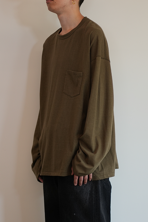 C/R OVER CREWNECK LS T-SHIRT(OLIVE)