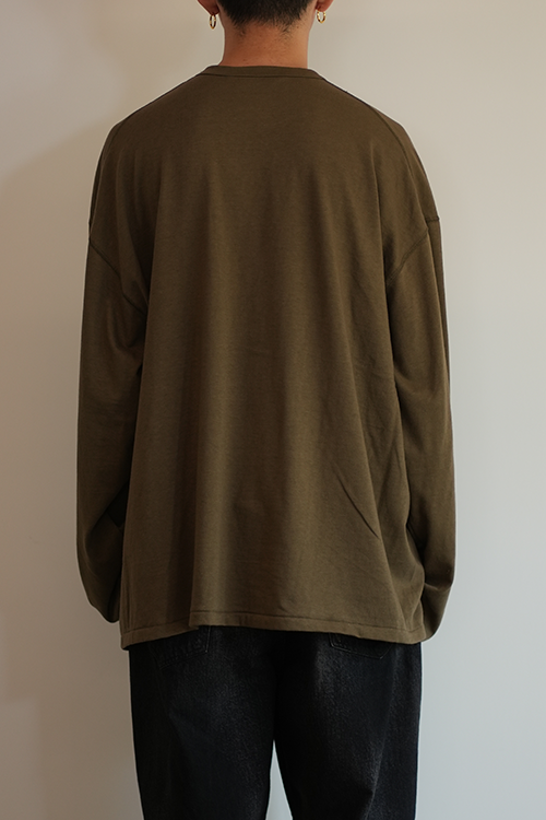 C/R OVER CREWNECK LS T-SHIRT(OLIVE)