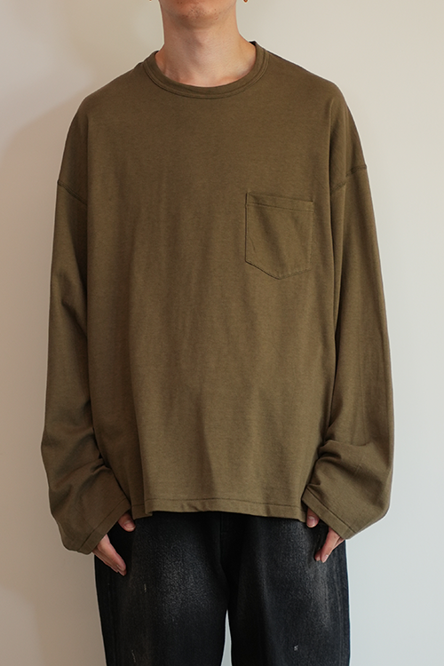 C/R OVER CREWNECK LS T-SHIRT(OLIVE)