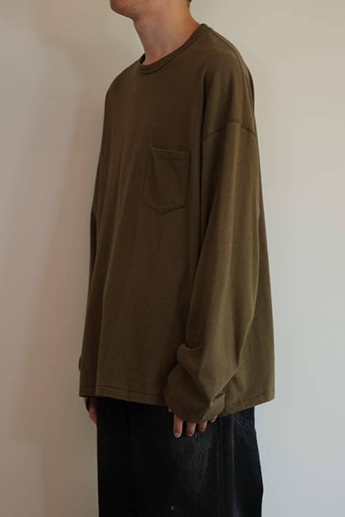 C/R OVER CREWNECK LS T-SHIRT(OLIVE)