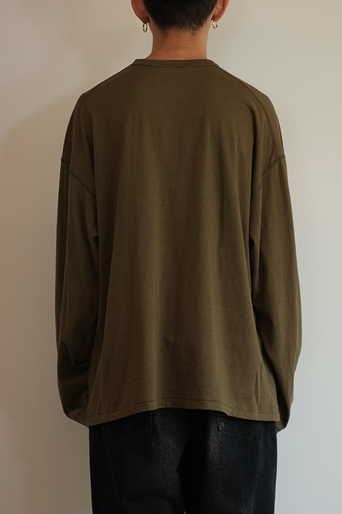 C/R OVER CREWNECK LS T-SHIRT(OLIVE)