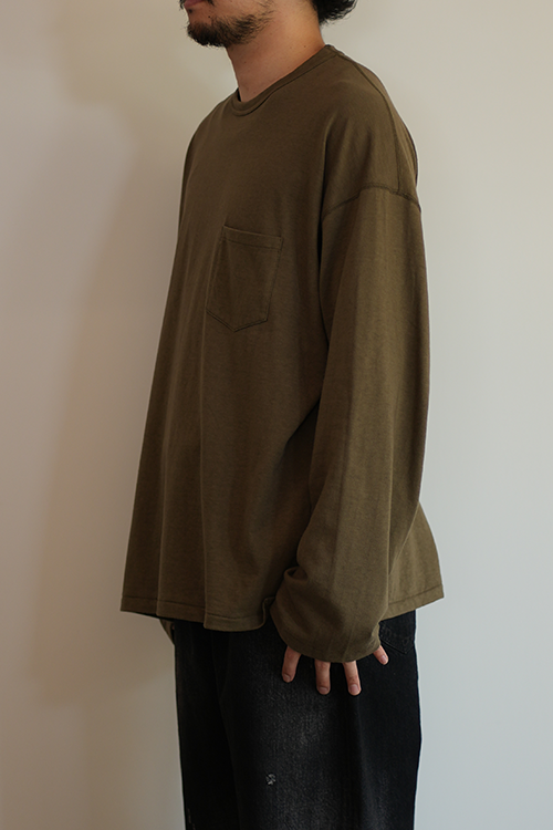 C/R OVER CREWNECK LS T-SHIRT(OLIVE)