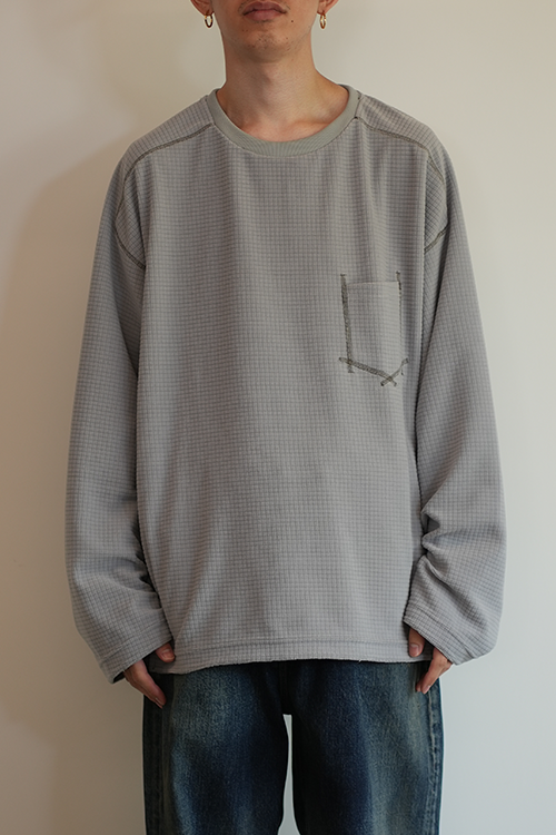 BLOCK FLEECE CREW LS T-SHIRT(GRAY)