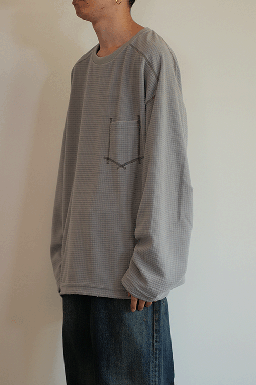 BLOCK FLEECE CREW LS T-SHIRT(GRAY)