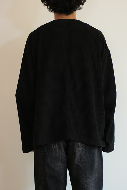 BLOCK FLEECE CREW LS T-SHIRT(BLACK)