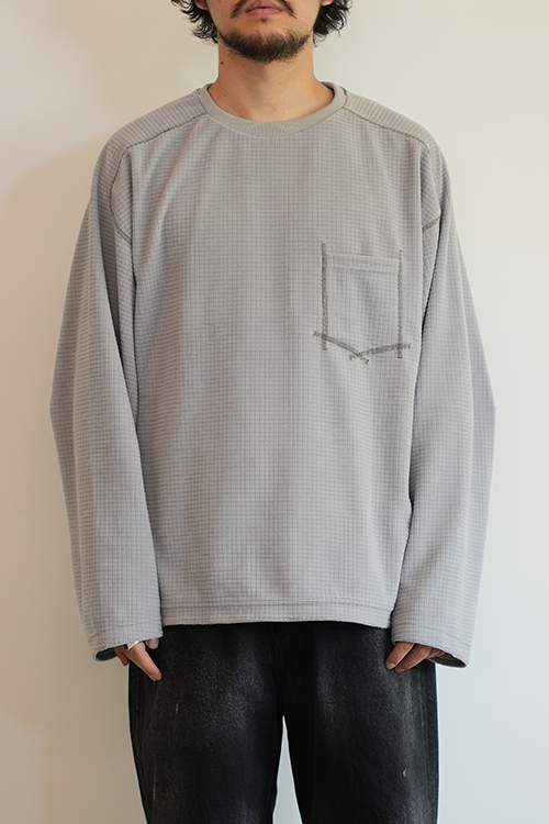 BLOCK FLEECE CREW LS T-SHIRT(GRAY)