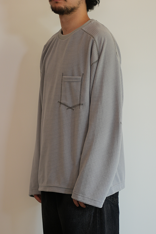 BLOCK FLEECE CREW LS T-SHIRT(GRAY)