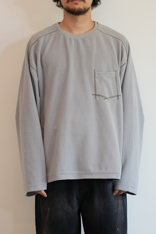 BLOCK FLEECE CREW LS T-SHIRT(GRAY)