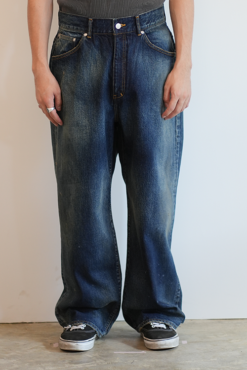 AGING TAPERED 5P DENIM PANTS(INDIGO)