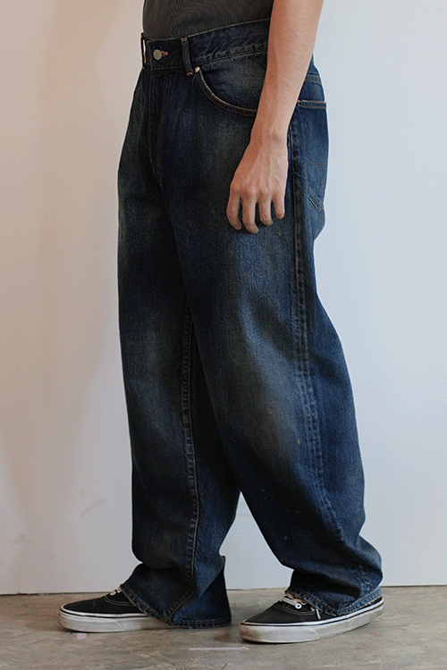 AGING TAPERED 5P DENIM PANTS(INDIGO)