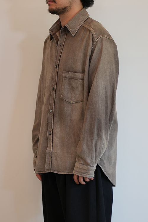 DRESS DENIM SHIRT(BROWN)