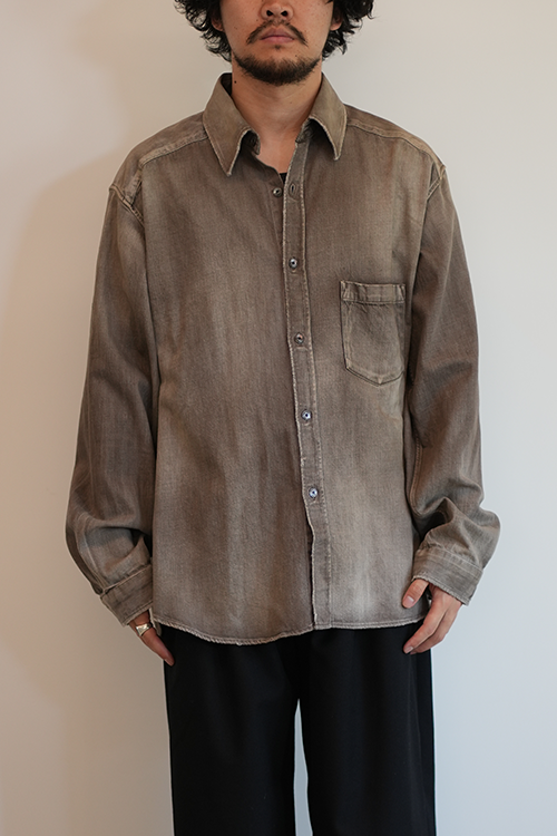 DRESS DENIM SHIRT(BROWN)