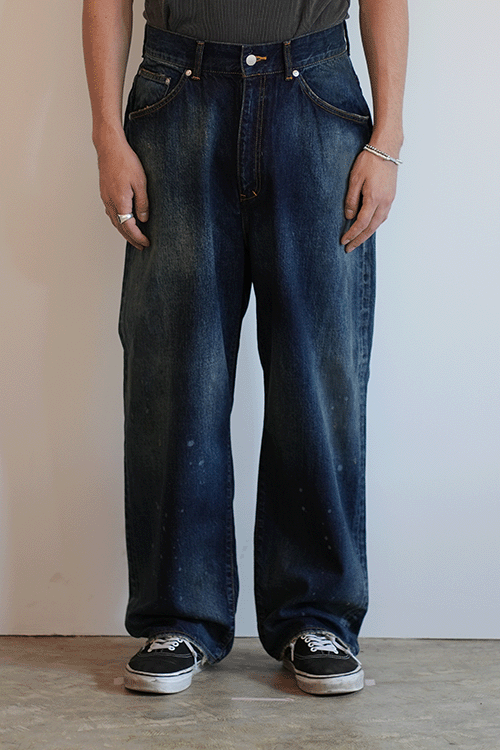 AGING TAPERED 5P DENIM PANTS(INDIGO)