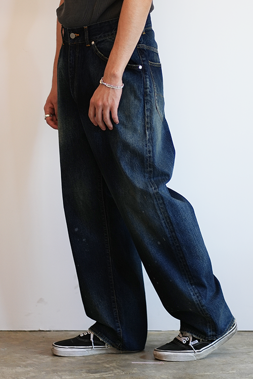 AGING TAPERED 5P DENIM PANTS(INDIGO)