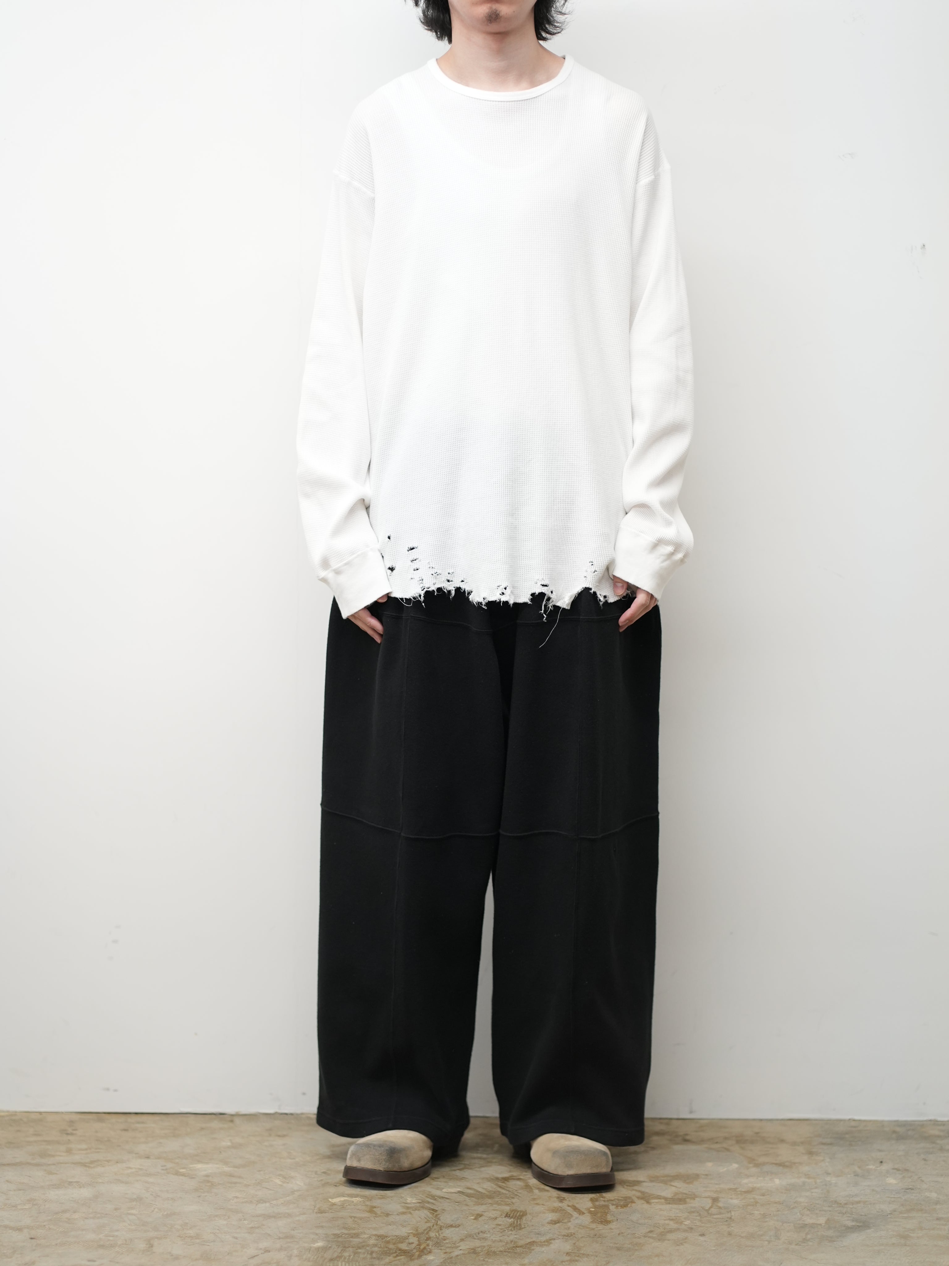 SMOOTH PANEL WIDE SLACKS(BLACK) – ANCELLM