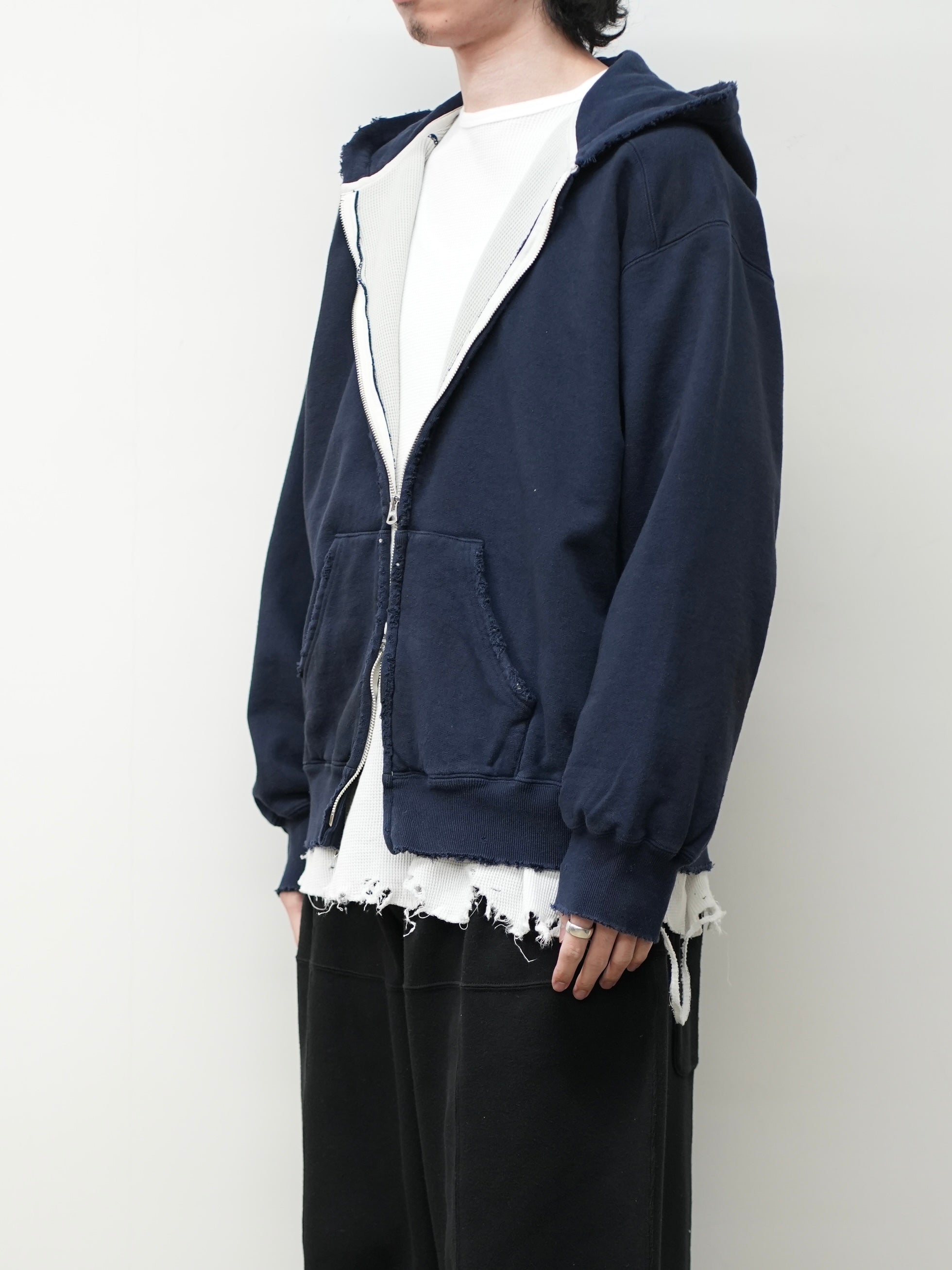 ancellm 2CT136 ZIP UP HOODIE 1 ジップパーカー ZIP HOODIE(NAVY) – ANCELLM