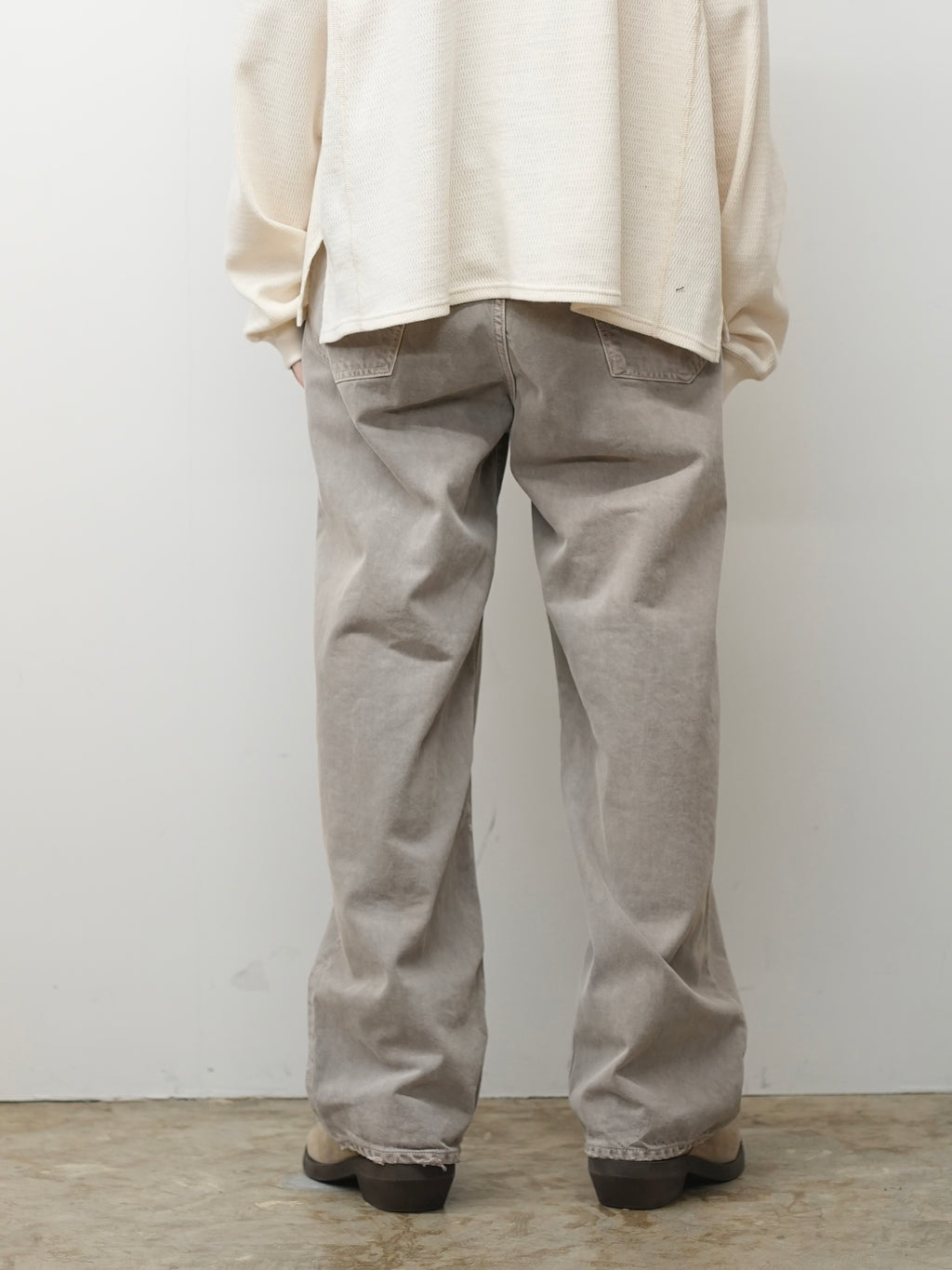 AGING MIDDLE STRAIGHT 5P DENIM PANTS(GRAY)