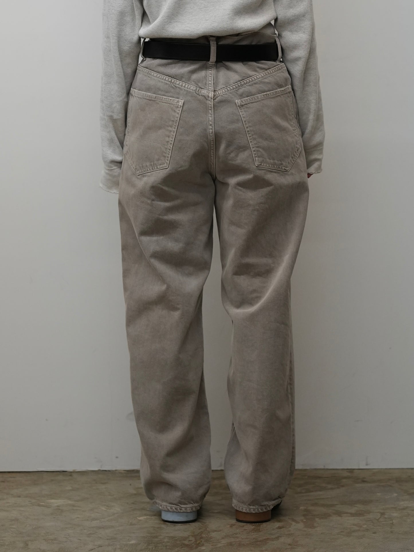 AGING MIDDLE STRAIGHT 5P DENIM PANTS(GRAY)