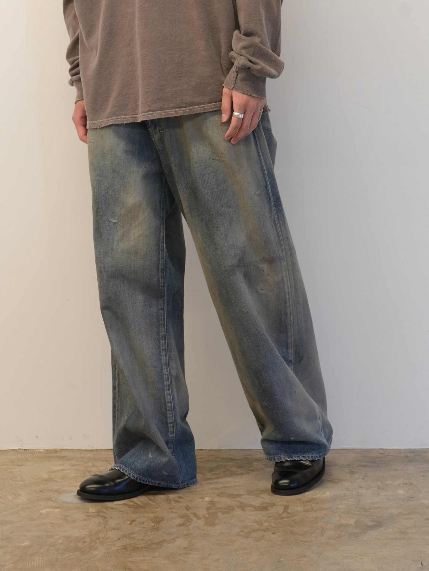 DENIM WIDE SLACKS(INDIGO) – ANCELLM DENIM WIDE SLACKS(INDIGO) – ANCELLM