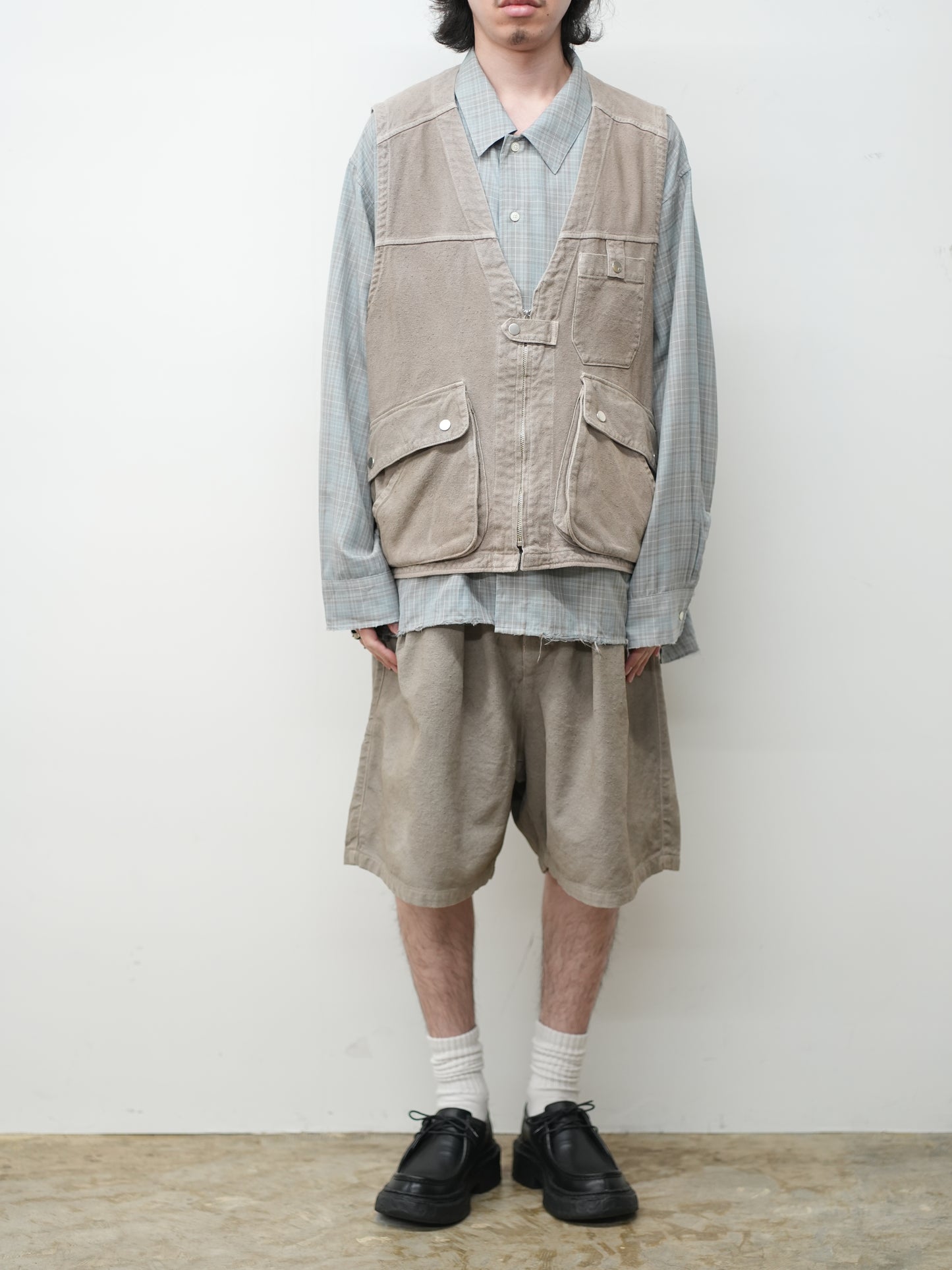 C/R DUCK SHORT PANTS(GREIGE)