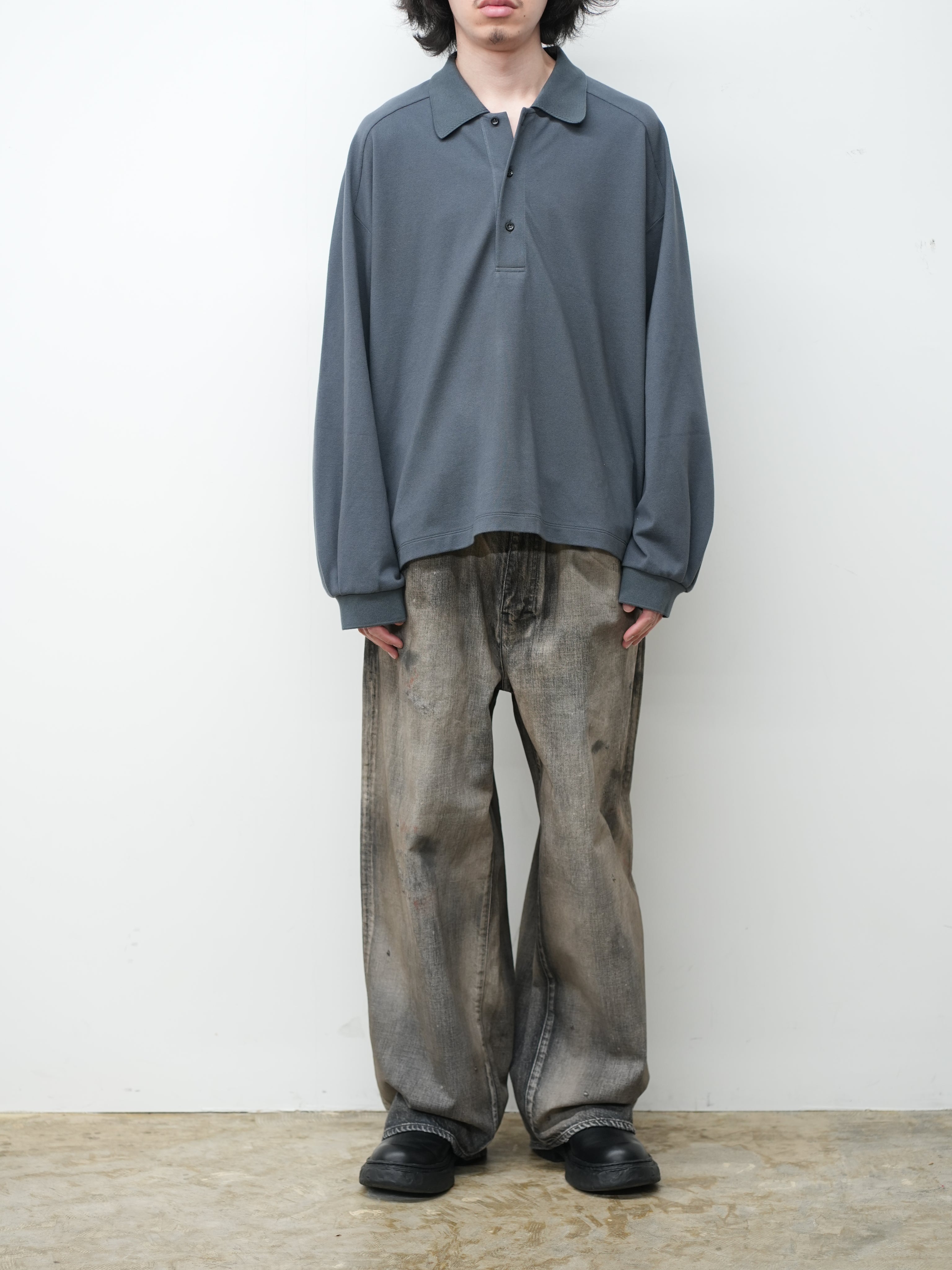 25SS ANCELLM アンセルム S/S POLO SHIRT(GRAY) ANCELLM（アンセルム） S/S POLO SHIRT（GRAY) s.t.c｜洋服・小物