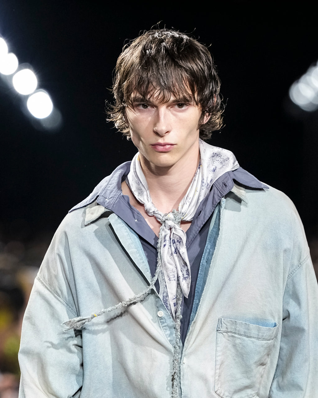 HAND-DRAWN SILK SCARF(WHITE)