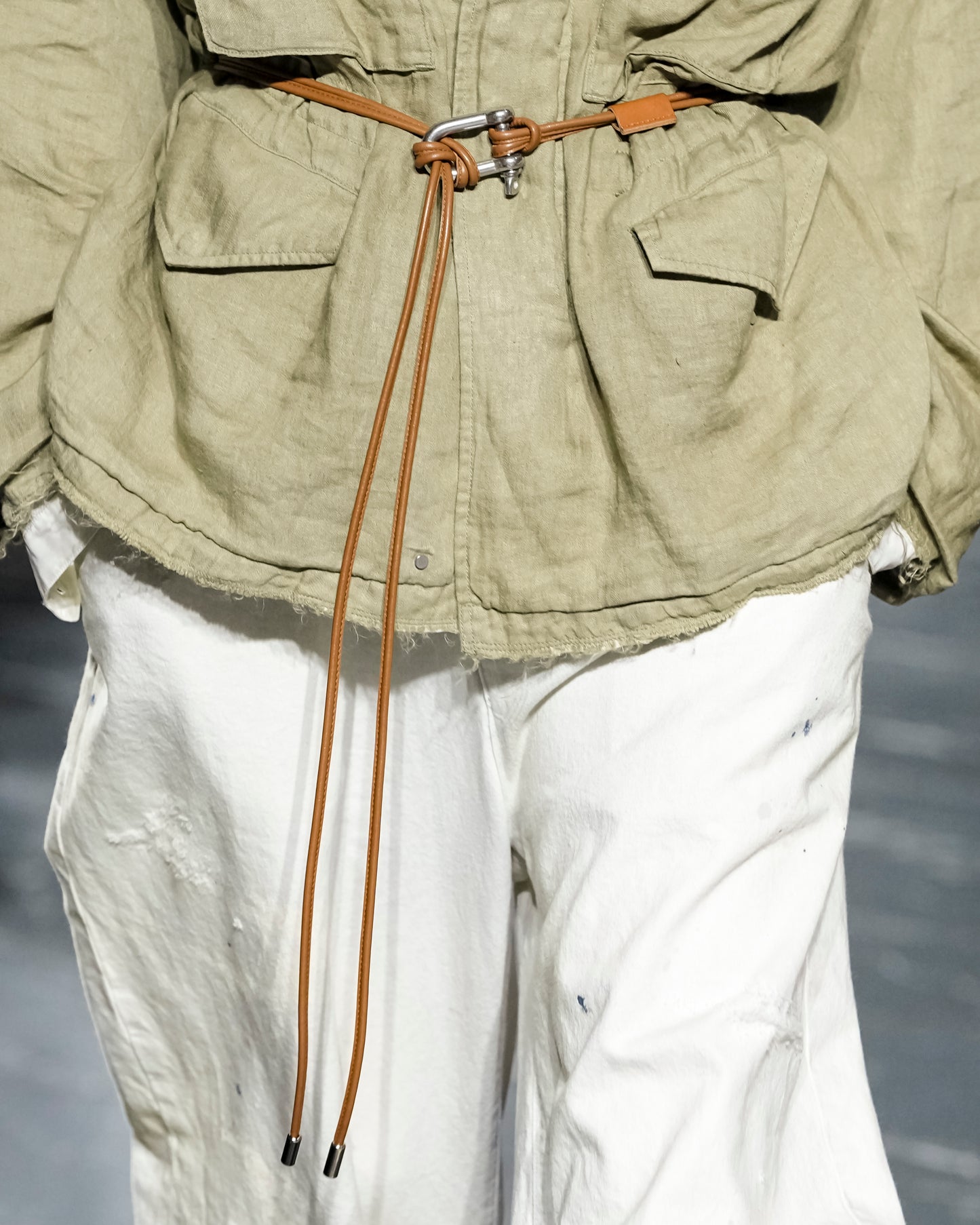 LEATHER ROPE BELT (BROWN)