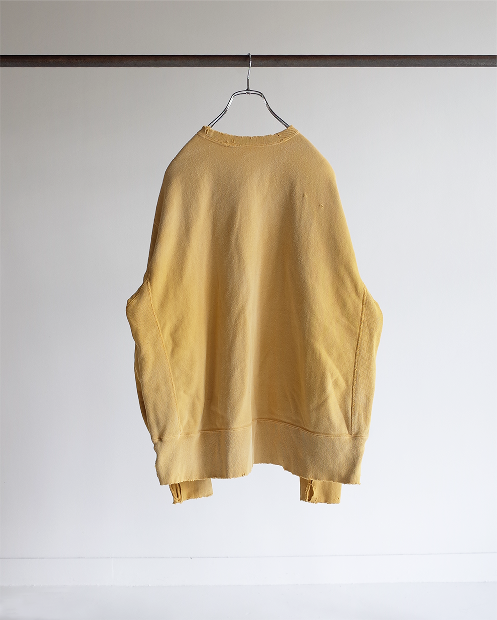 DYED DAMAGE SWEAT SHIRT(MUSTARD)