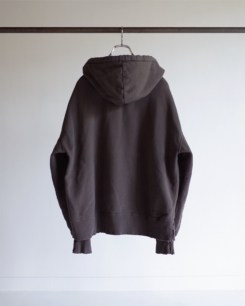 ANCELLM DYED DAMAGE HOODIE
