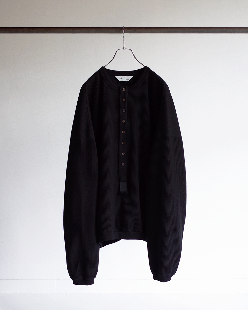 RAILKNIT HENLEY OVERSIZED LS(BLACK)