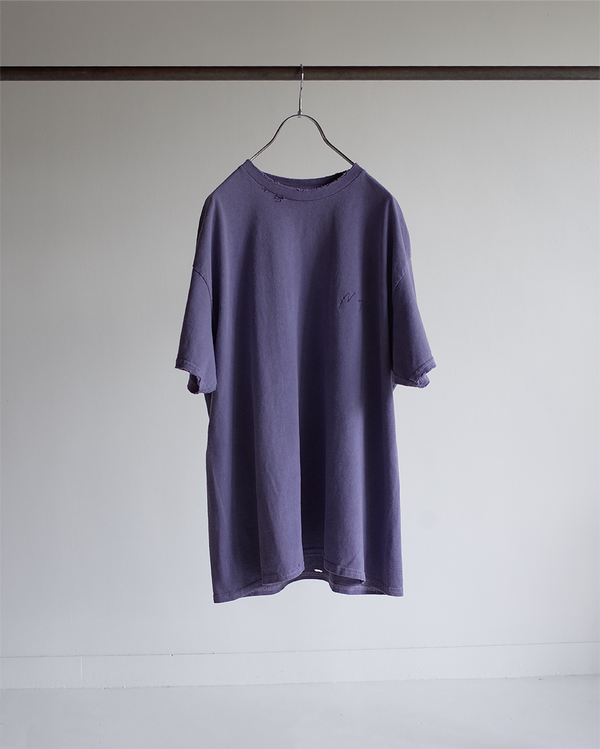EMBROIDERY DYED T-SHIRT(DUSKY PURPLE)